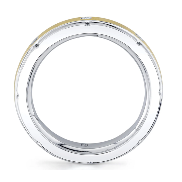 SHY CREATION INC BM00070 - 0.15CT 14K2T W/Y Diamond Matte Omnifit Men's Band 5.9MM Sz 9.5-10.5