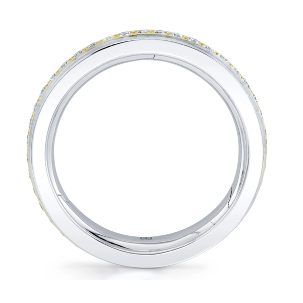 SHY CREATION INC BM00065 - 0.72CT 14K2T W/Y Diamond Matte Omnifit Men's Band 5.8MM Sz 9.5-10.5