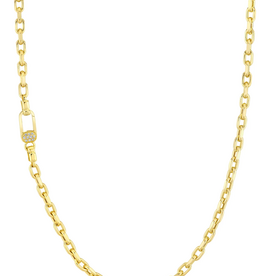 SHY CREATION INC 0.06CT 14K Y/G Diamond Men's Legacy Chain 4MM 22"