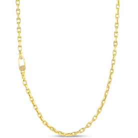 SHY CREATION INC 0.06CT 14K Y/G Diamond Men's Legacy Chain 4MM 22"