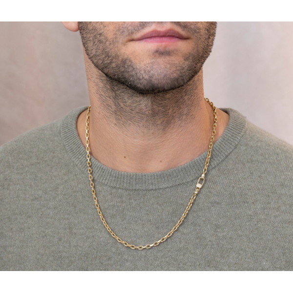 SHY CREATION INC 0.06CT 14K Y/G Diamond Men's Legacy Chain 4MM 22"