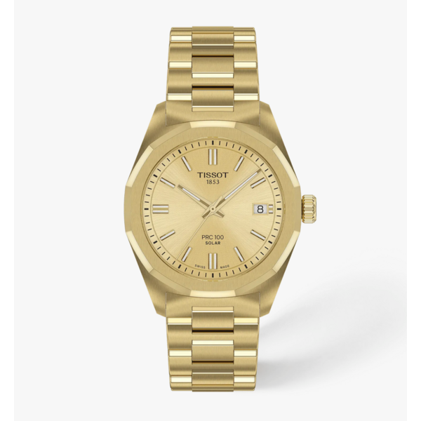 TISSOT watches T1518223302100 - PRC100 Solar Yellow, SS Bracelet, 34mm