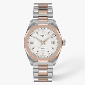 TISSOT watches T1518222211100 - PRC100 Solar Rose Gold TT, MOP Dial, 34mm