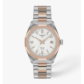 TISSOT watches T1518222211100 - PRC100 Solar Rose Gold TT, MOP Dial, 34mm