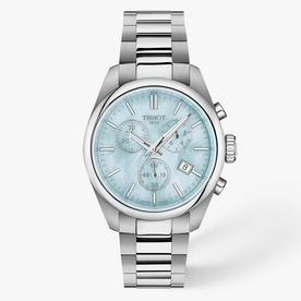 TISSOT watches T1502171113100 - PR100 LDS SS, Ice Blue MOP Chrono