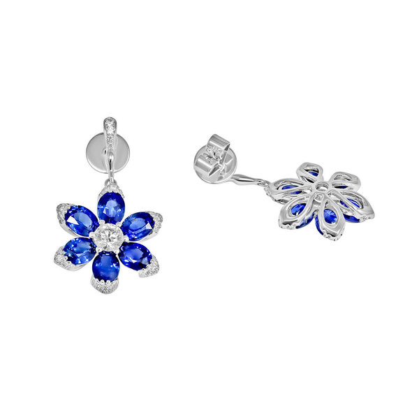 JE5480SA-18KW - 18Kw .84 Dia 4.94 Sapph Earrings
