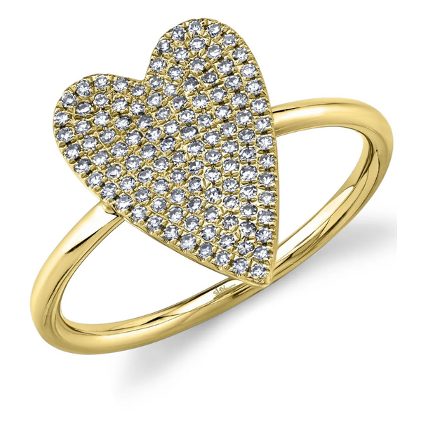 SHY CREATION INC 14kt Yellow Gold .26 Diamond Pave Heart Ring