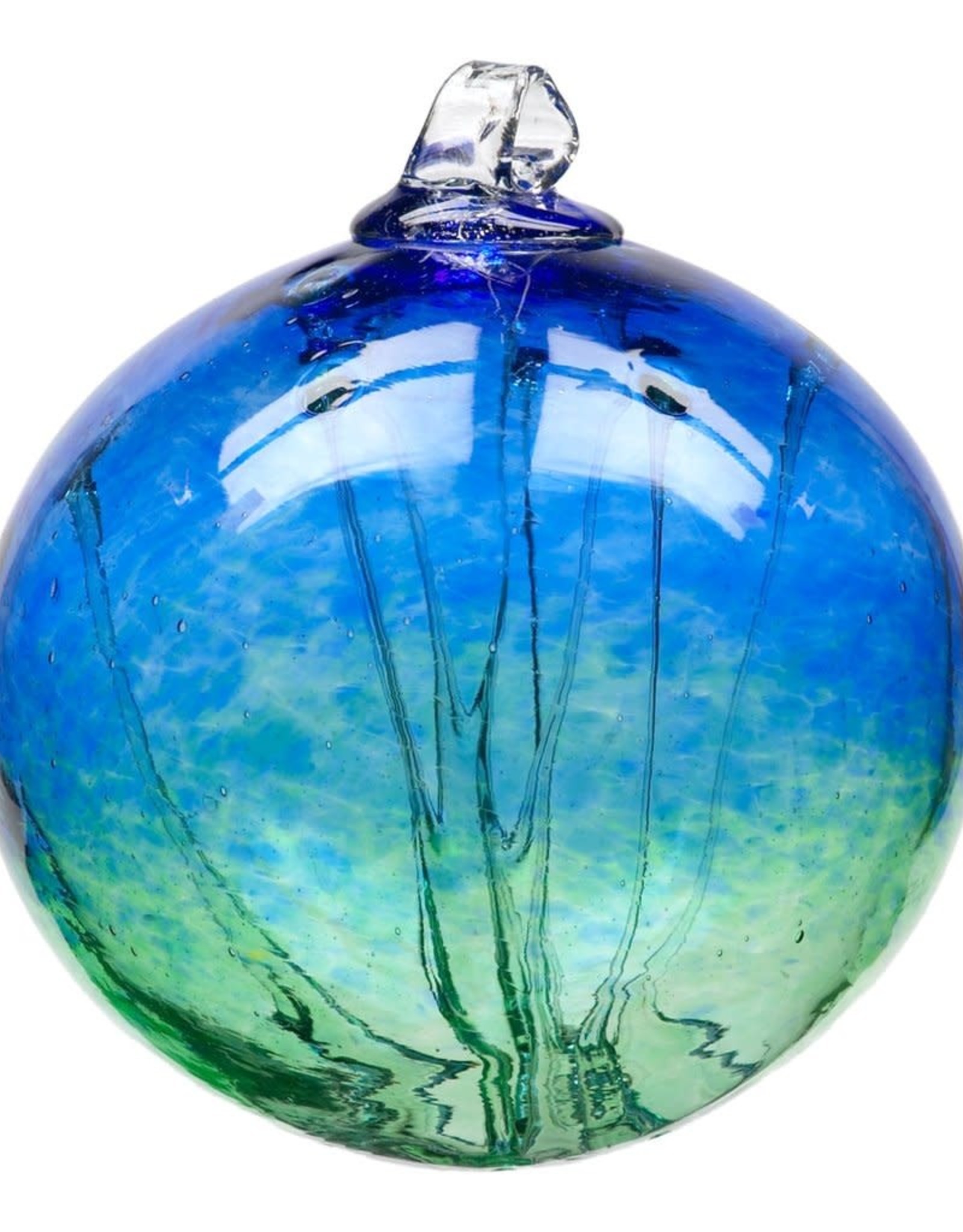Kitras Art Glass Witch Ball Cobalt/Green 6’' Kitras