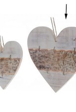 Luvcan Birch & white poplar wood Heart with rope lg