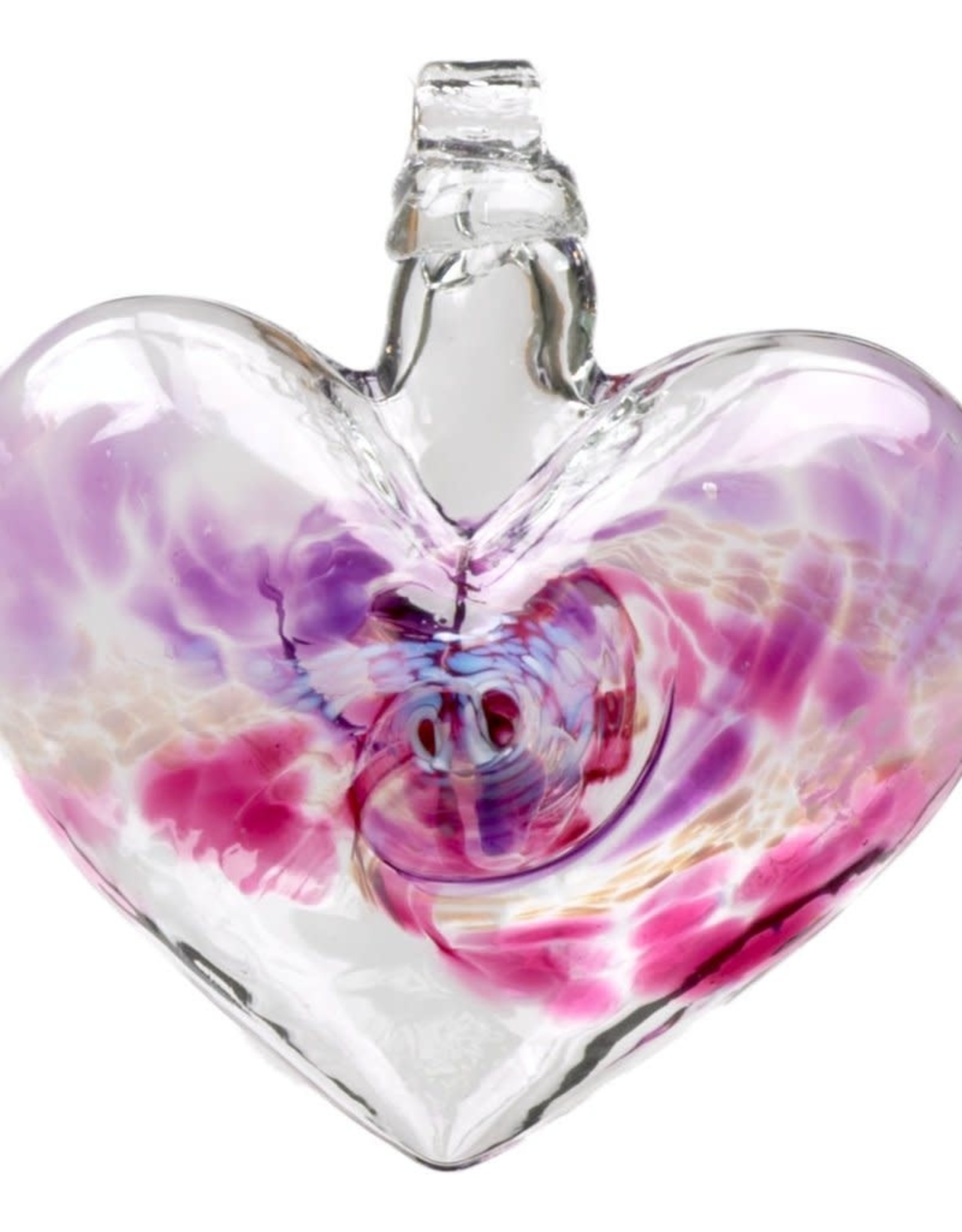 Kitras Art Glass VanGlow Heart glass  Kitras - Purple/Pink