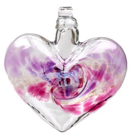 Kitras Art Glass VanGlow Heart glass  Kitras - Purple/Pink