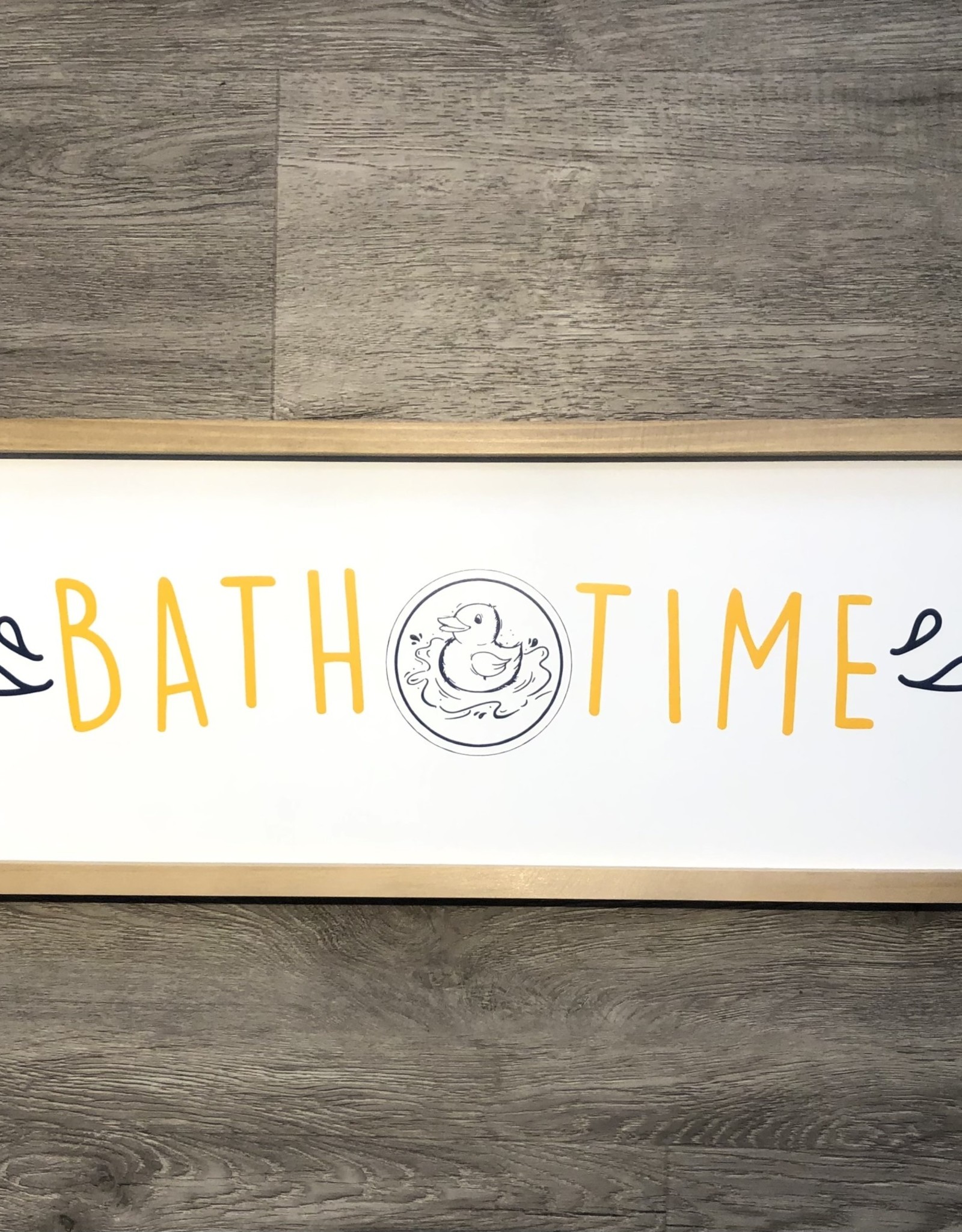 Splash International Bath Time Duck sign