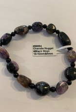 Kheops International Charoite & Black Onyx Gemstone Bracelet