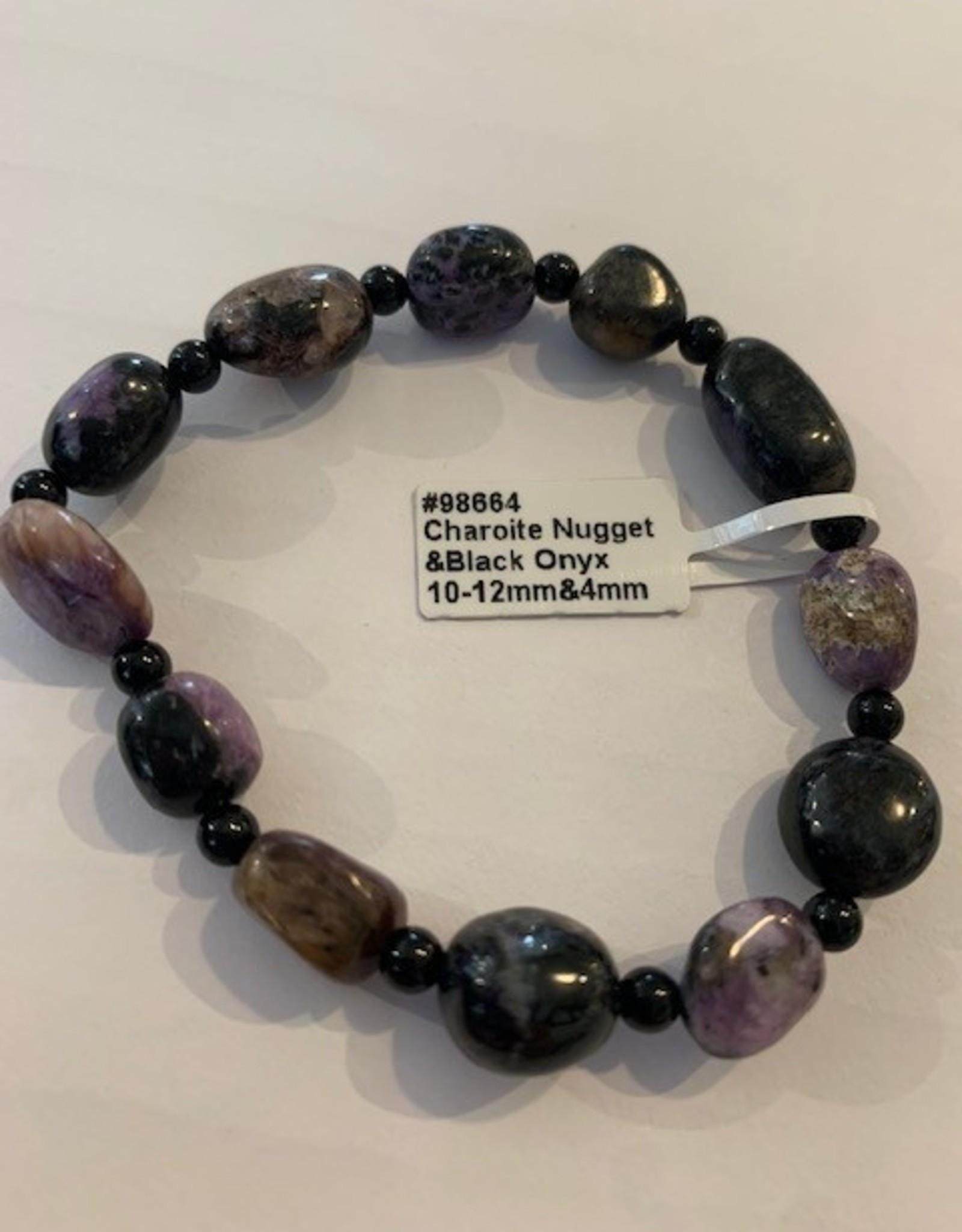 Kheops International Charoite & Black Onyx Gemstone Bracelet