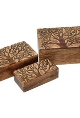 Jafsons Int. Mango Wood Box - Med Rectangle