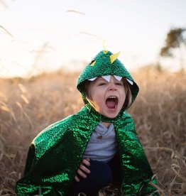 Great Pretenders Green metallic  Dragon Cape 2-3 yrs