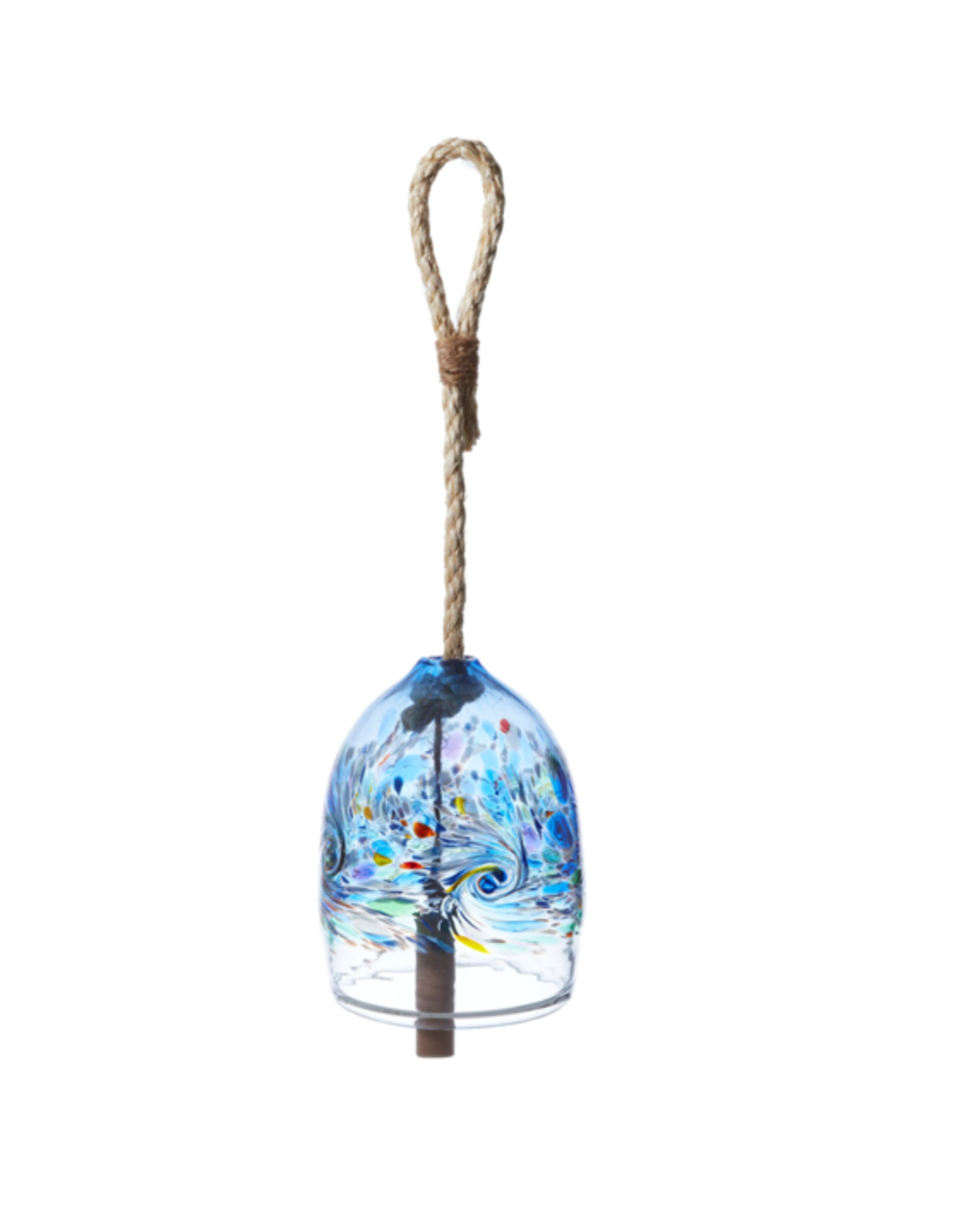 Kitras Art Glass Elements Bell 4"Water  Kitras