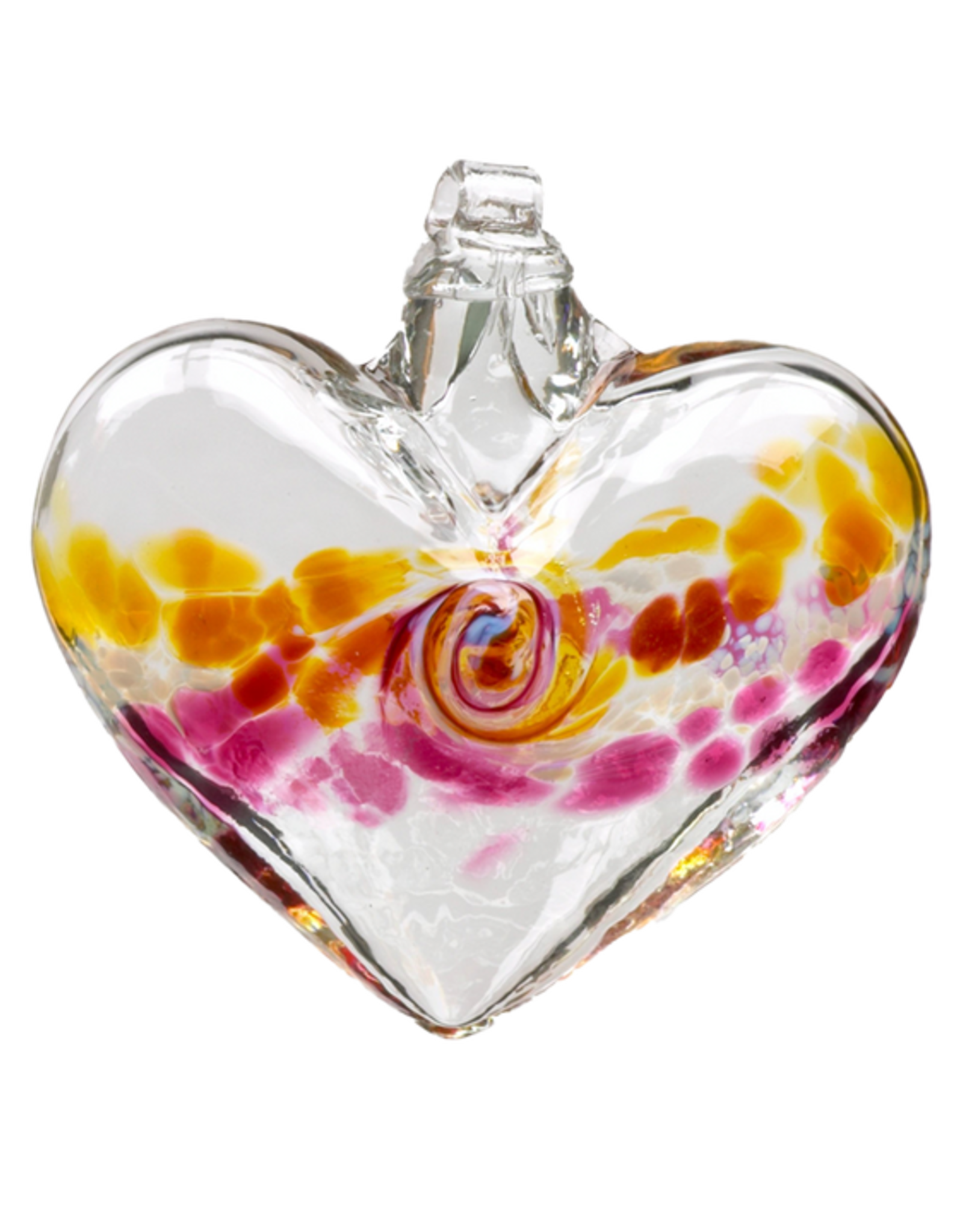 Kitras Art Glass VanGlow Heart glass Kitras - Gold/Pink