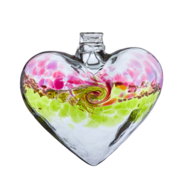 Kitras Art Glass VanGlow Heart Kitras - Cranbe/Lime