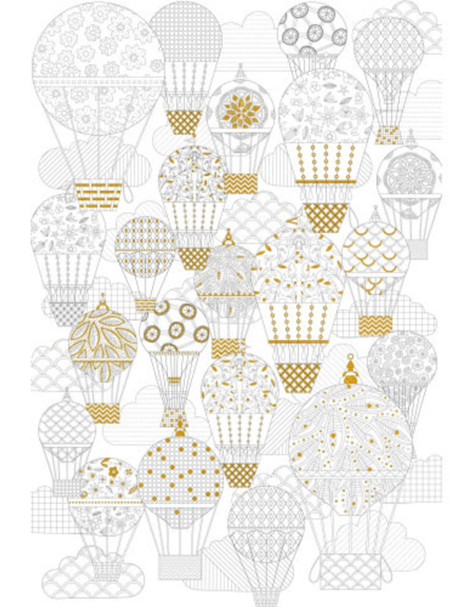 Peter Pauper Press Gold Foil Prints  Hot Air Balloons