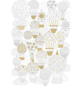 Peter Pauper Press Gold Foil Prints  Hot Air Balloons