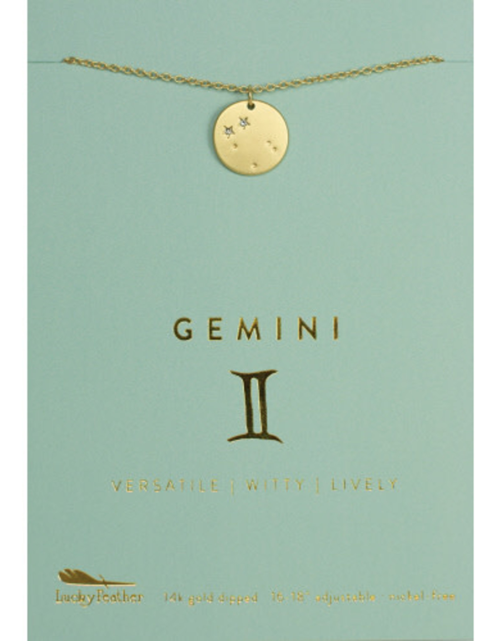 Lucky Feather Zodiac Constellation  Necklace