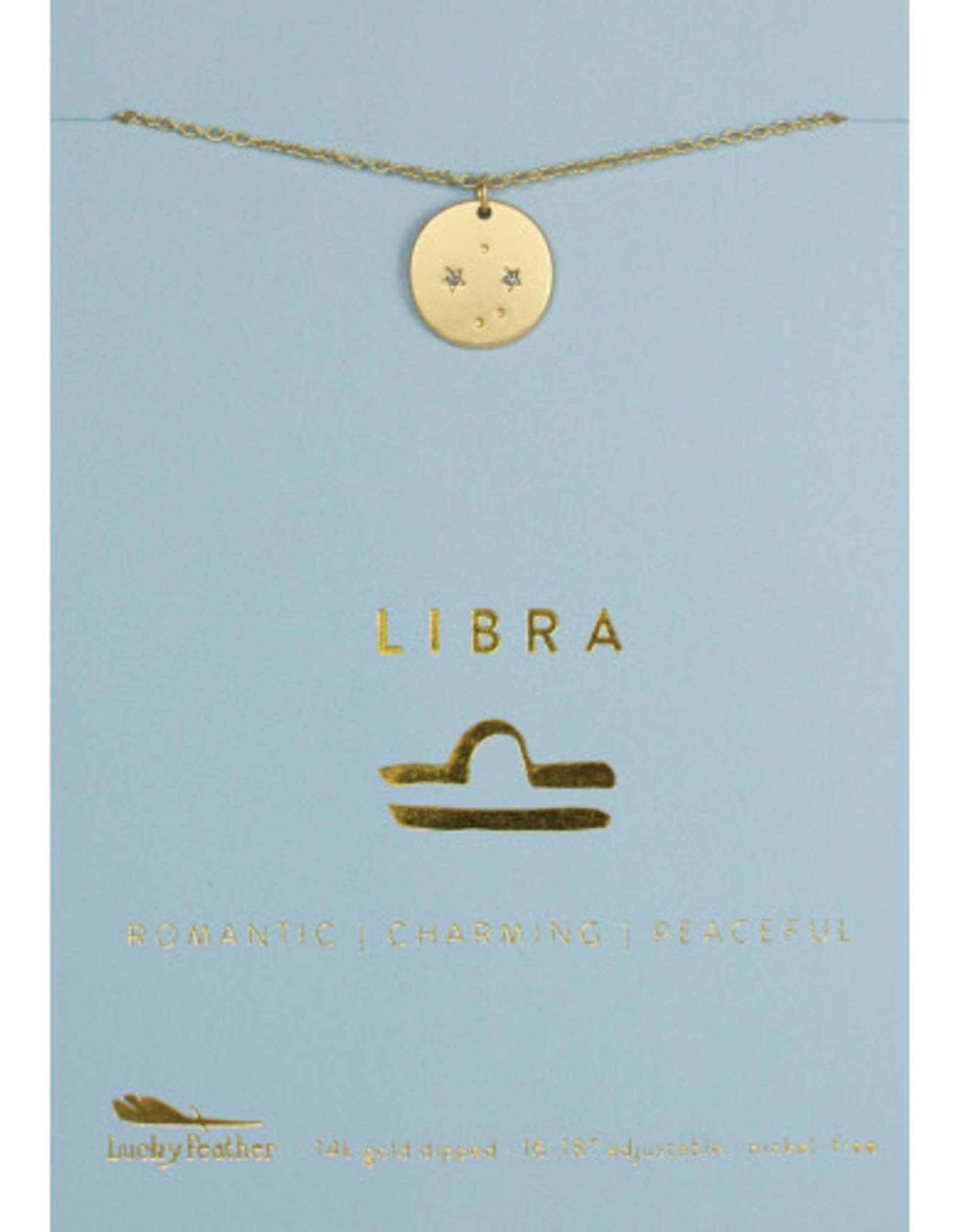 Lucky Feather Zodiac Constellation  Necklace