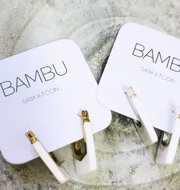 Bambu Bambu Earrings Margo White Brass