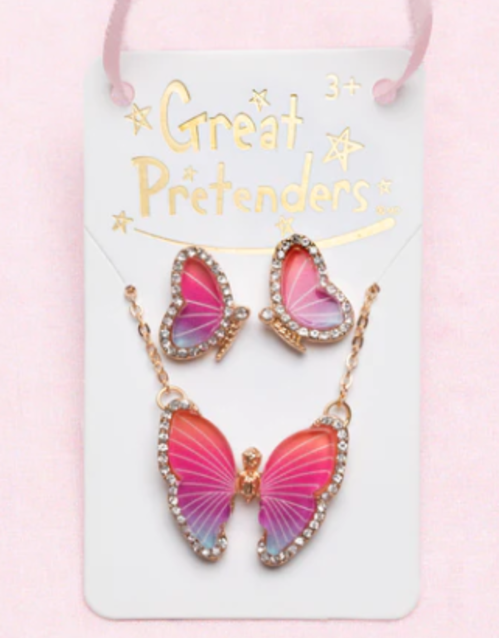 Great Pretenders Boutique  Butterfly Necklace & Stud earring set