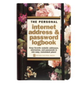 Peter Pauper Press Internet Logbook Midnight Floral