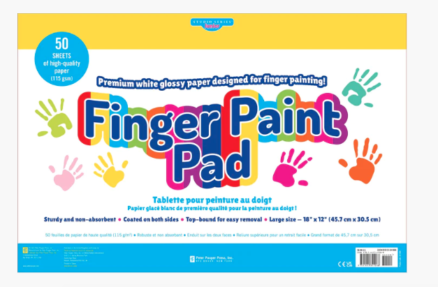 Finger Paint Pad For Kids – 36 Sheets With Outlines & Blanks, Art Paper For Toddlers, Classroom Use