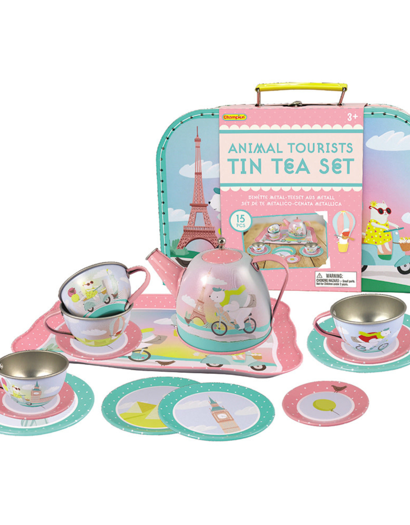Playwell Animal Tourists Tin Tea set