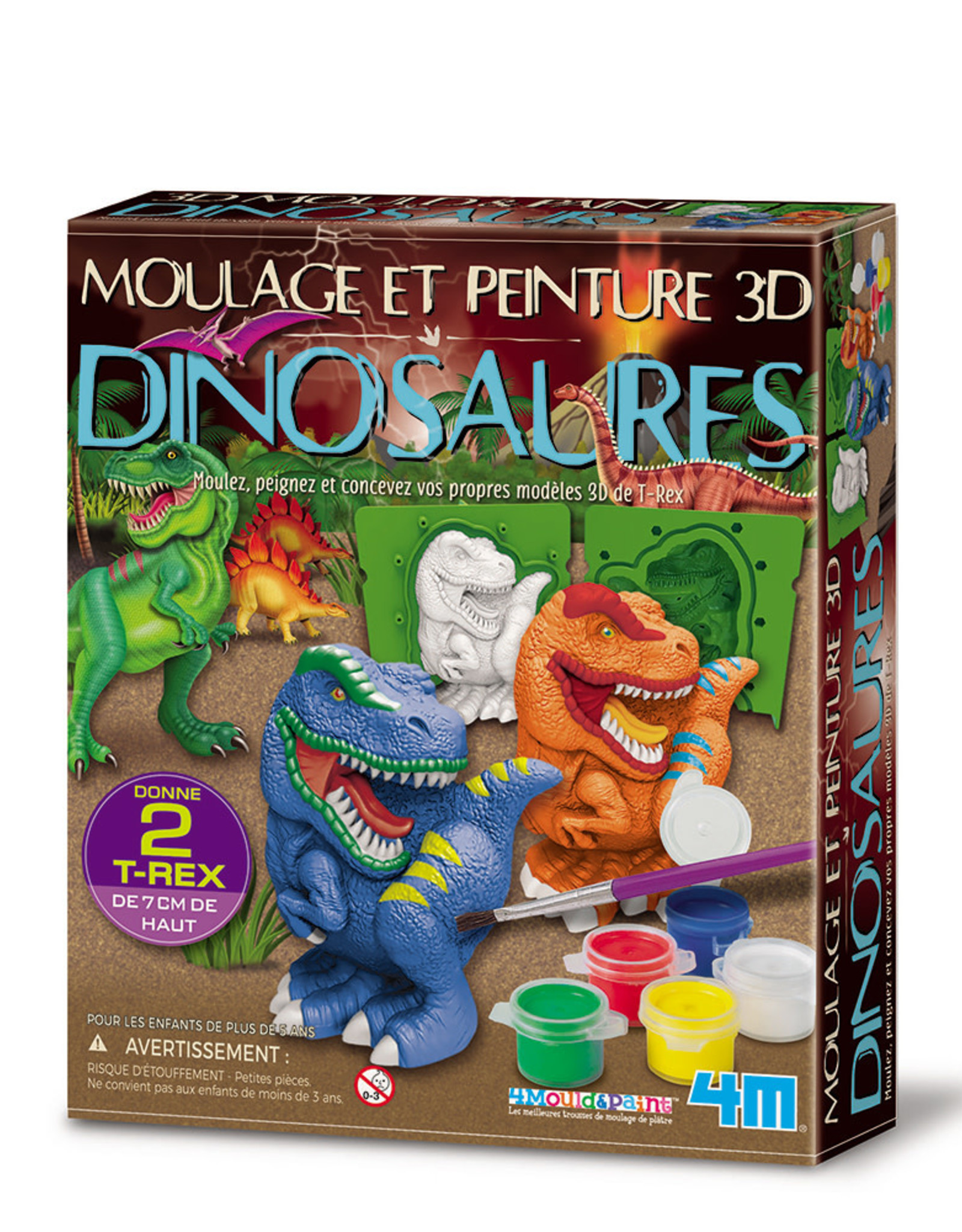 Playwell 3D Mould & Paint Dinosaurs