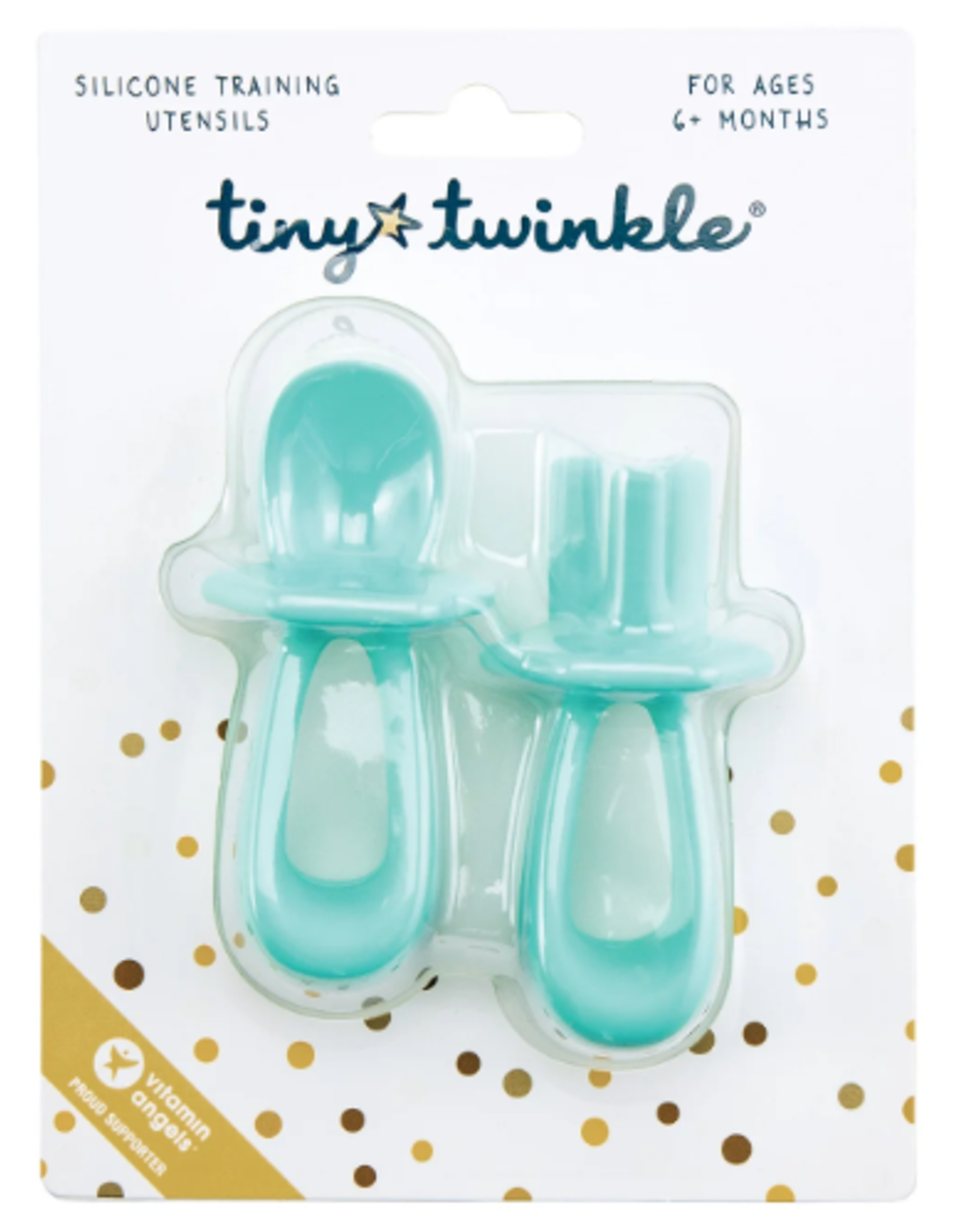 Tiny Twinkle Silicon Training Utensils Mint