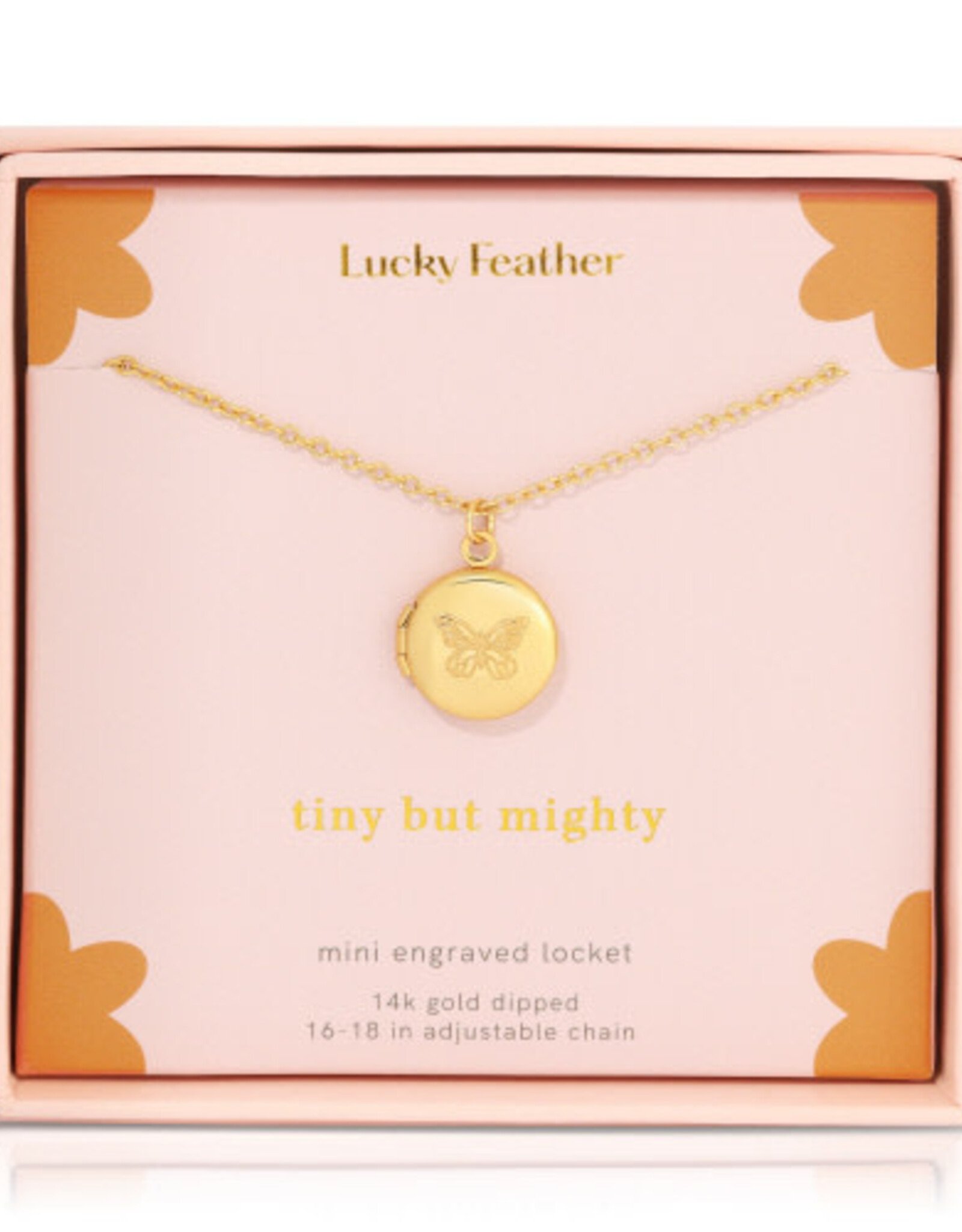 Lucky Feather Mini Engraved Lockets