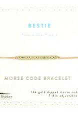Lucky Feather Morse Code Bracelet - Bestie