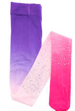 Great Pretenders Ombre Rhinestone Tights, Purp/Lt Pink/HT Pink  -Size 3-8