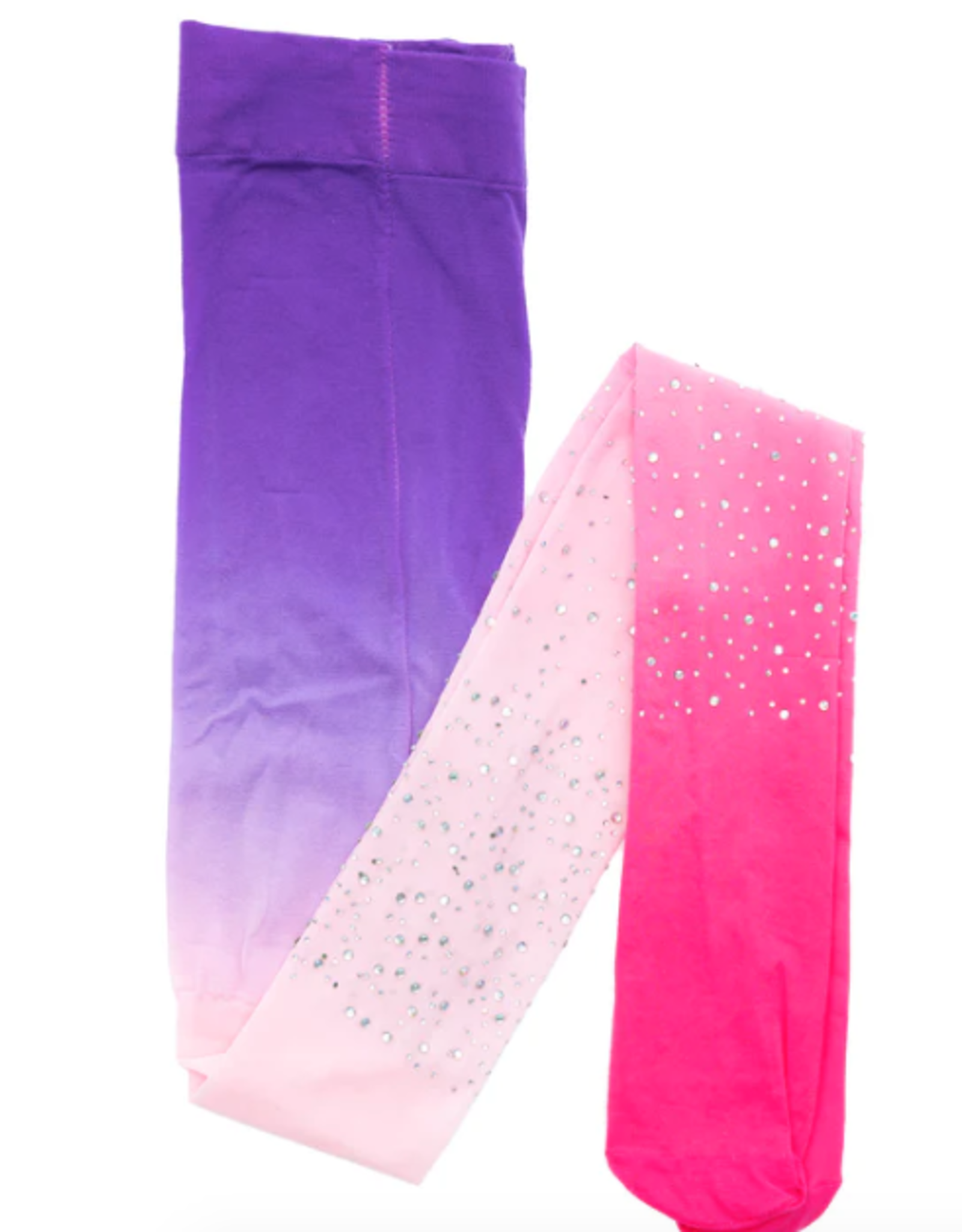 Great Pretenders Ombre Rhinestone Tights, Purp/Lt Pink/HT Pink  -Size 3-8