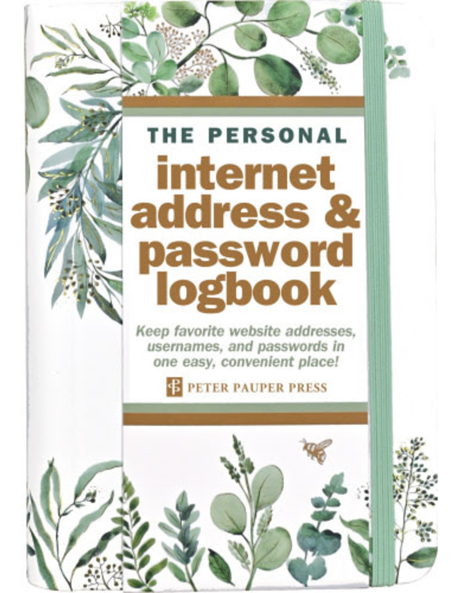 Peter Pauper Press Internet Password Log Book Eucalyptus