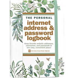 Peter Pauper Press Internet Password Log Book Eucalyptus