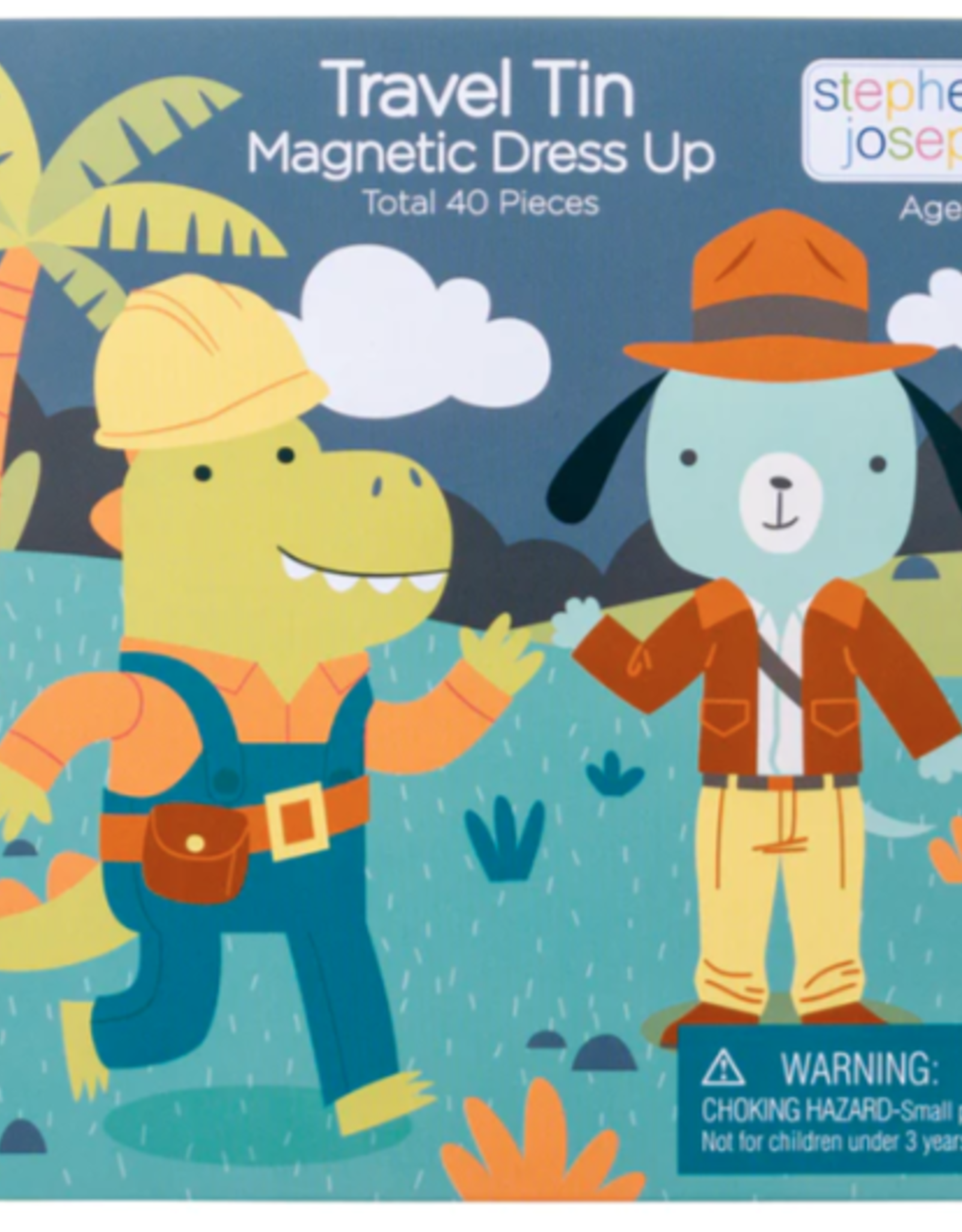 Stephen Joseph Travel Tin Magnetic Dress Up- Dino & Dog