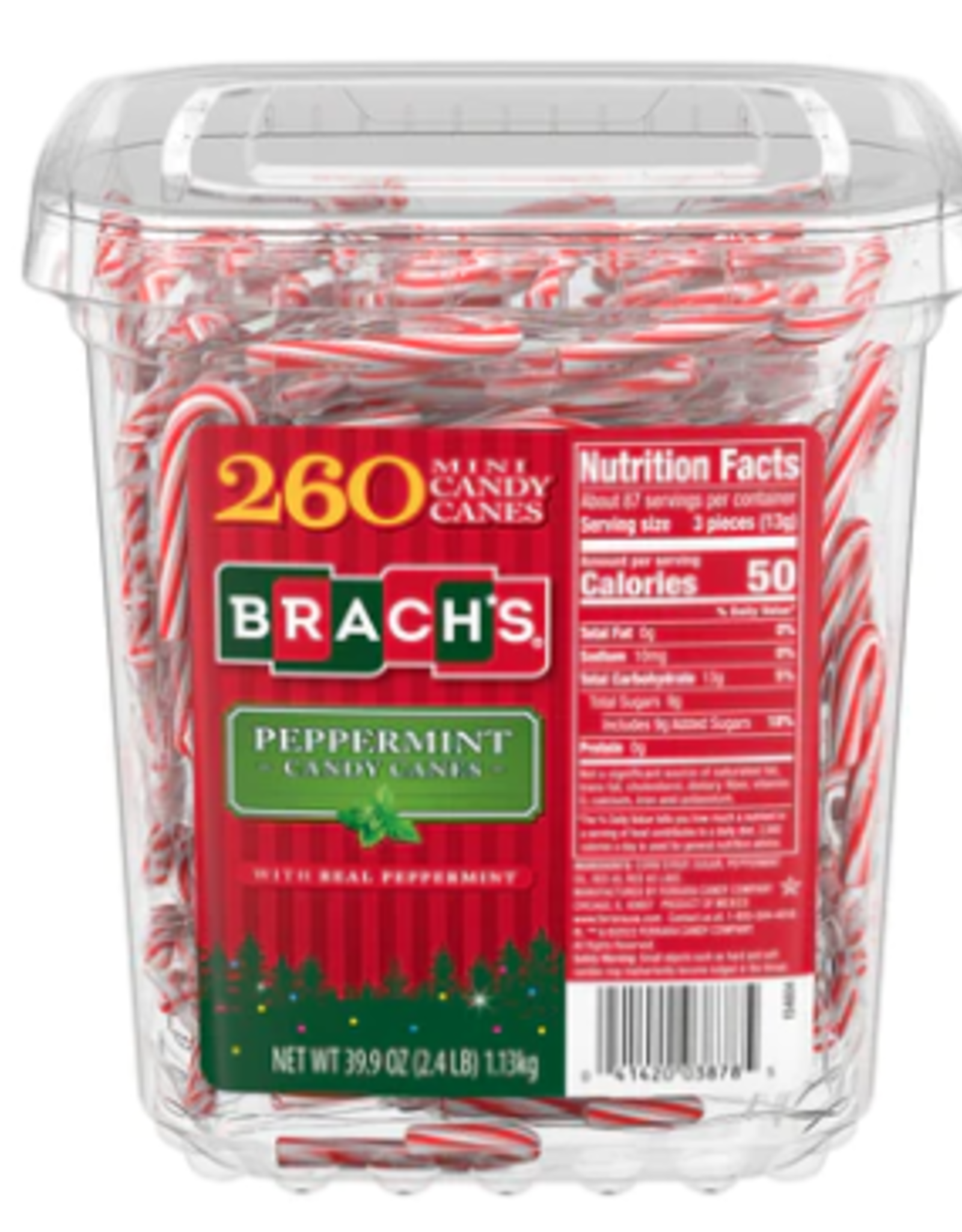 Pacific Candy Brachs Mini Peppermint Candy Canes