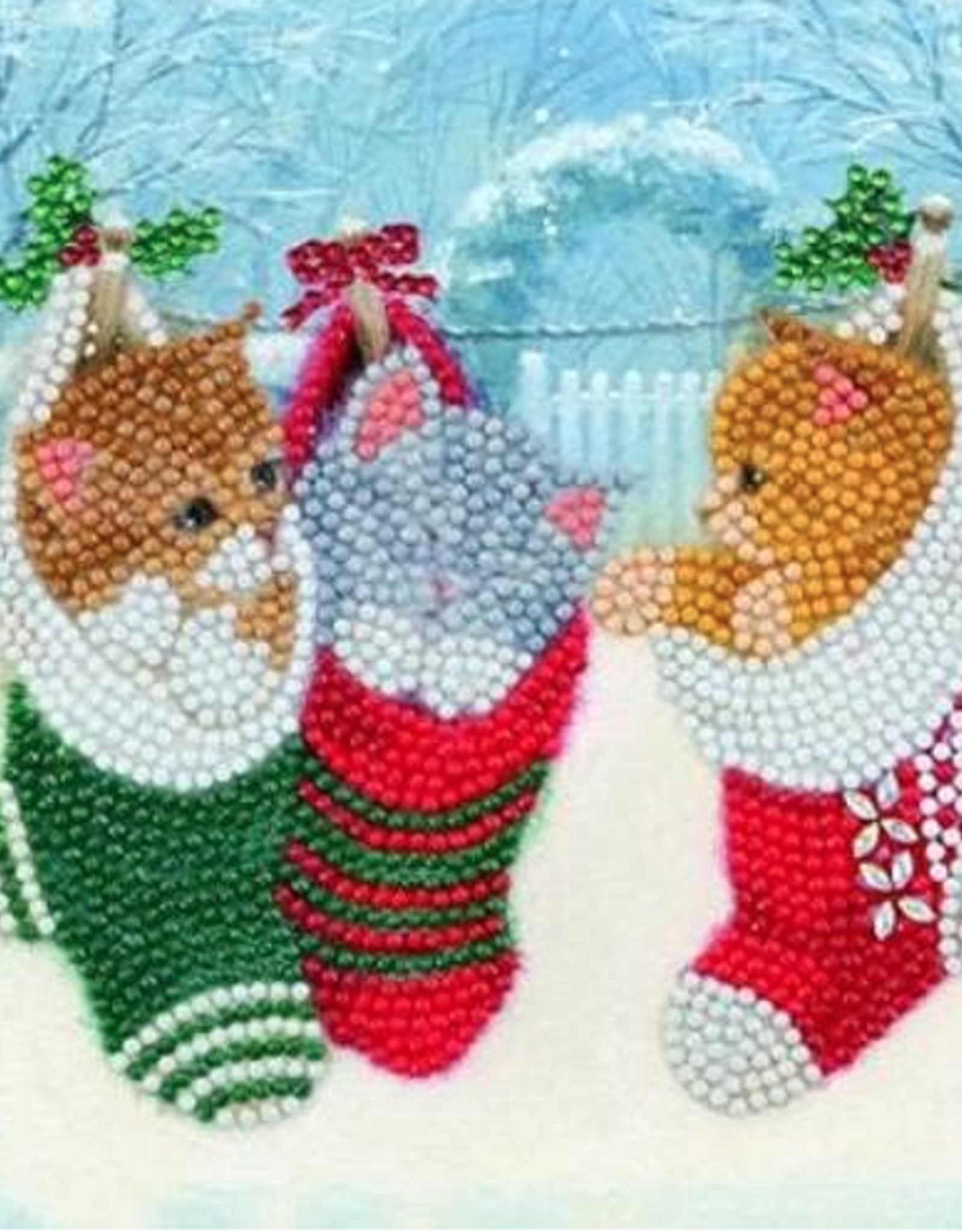 Outset media Crystal Art Card Kit- Christmas Kittens