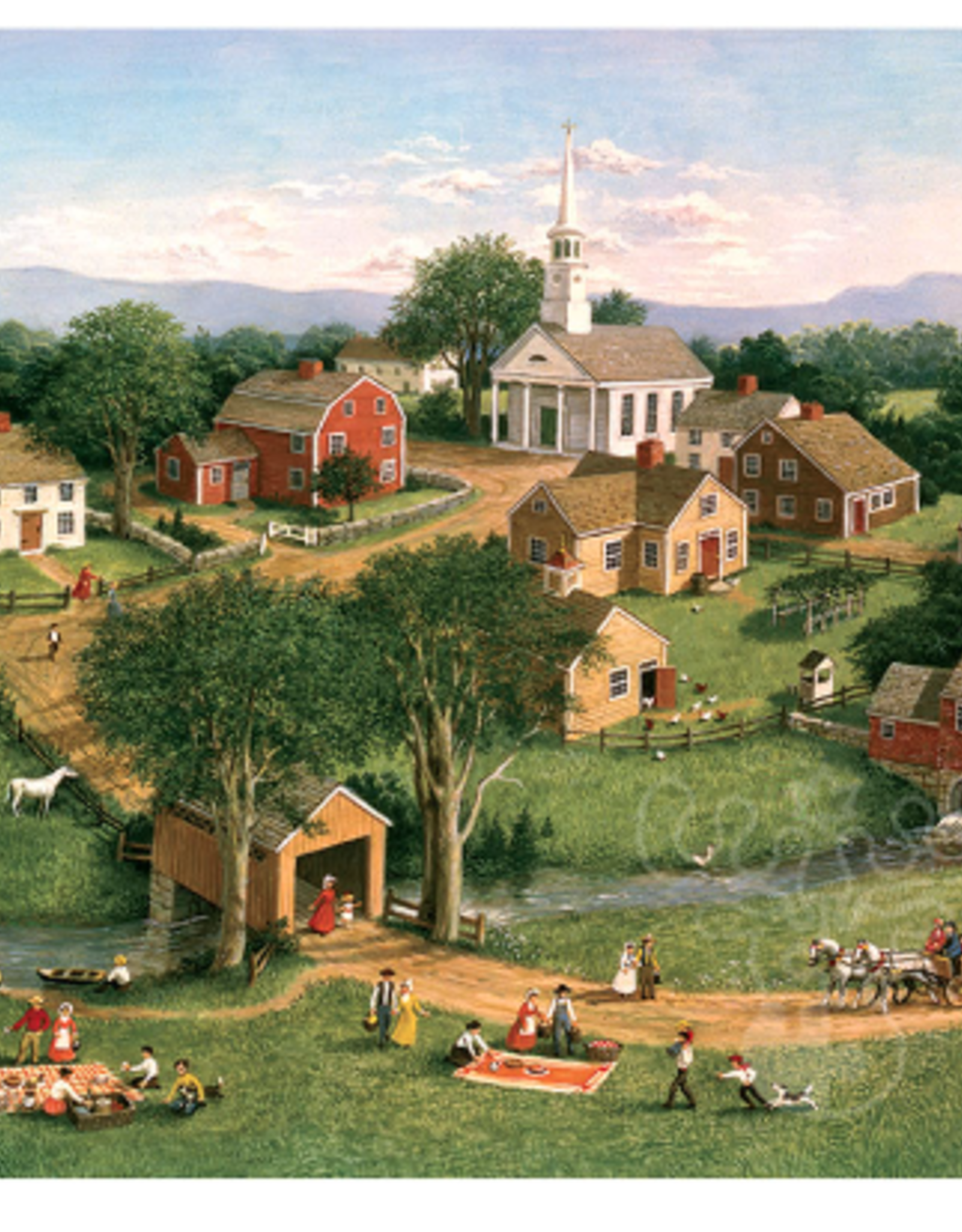 Cobble Hill Picnic by the Bridge- 1000pc