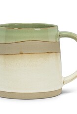 Abbott Pottery Gr/Wht Rustic mug