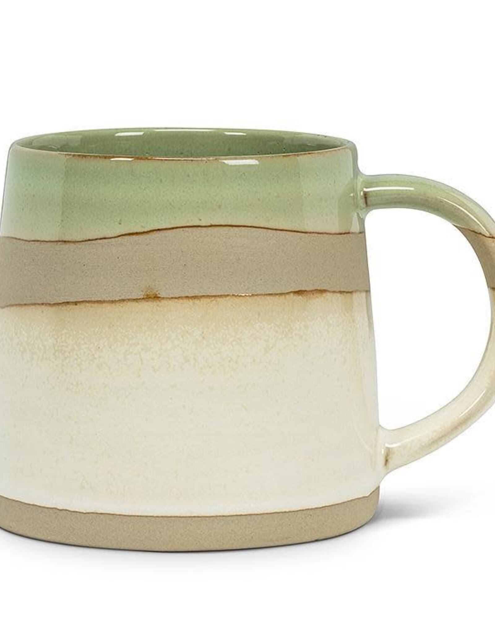 Abbott Pottery Gr/Wht Rustic mug
