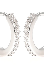 Eliasz & Ella E&E Sparkle Silver Huggie Hoop Earrings