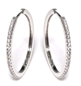 Eliasz & Ella E&E ethereal  CZ Hoop Earrings Silver