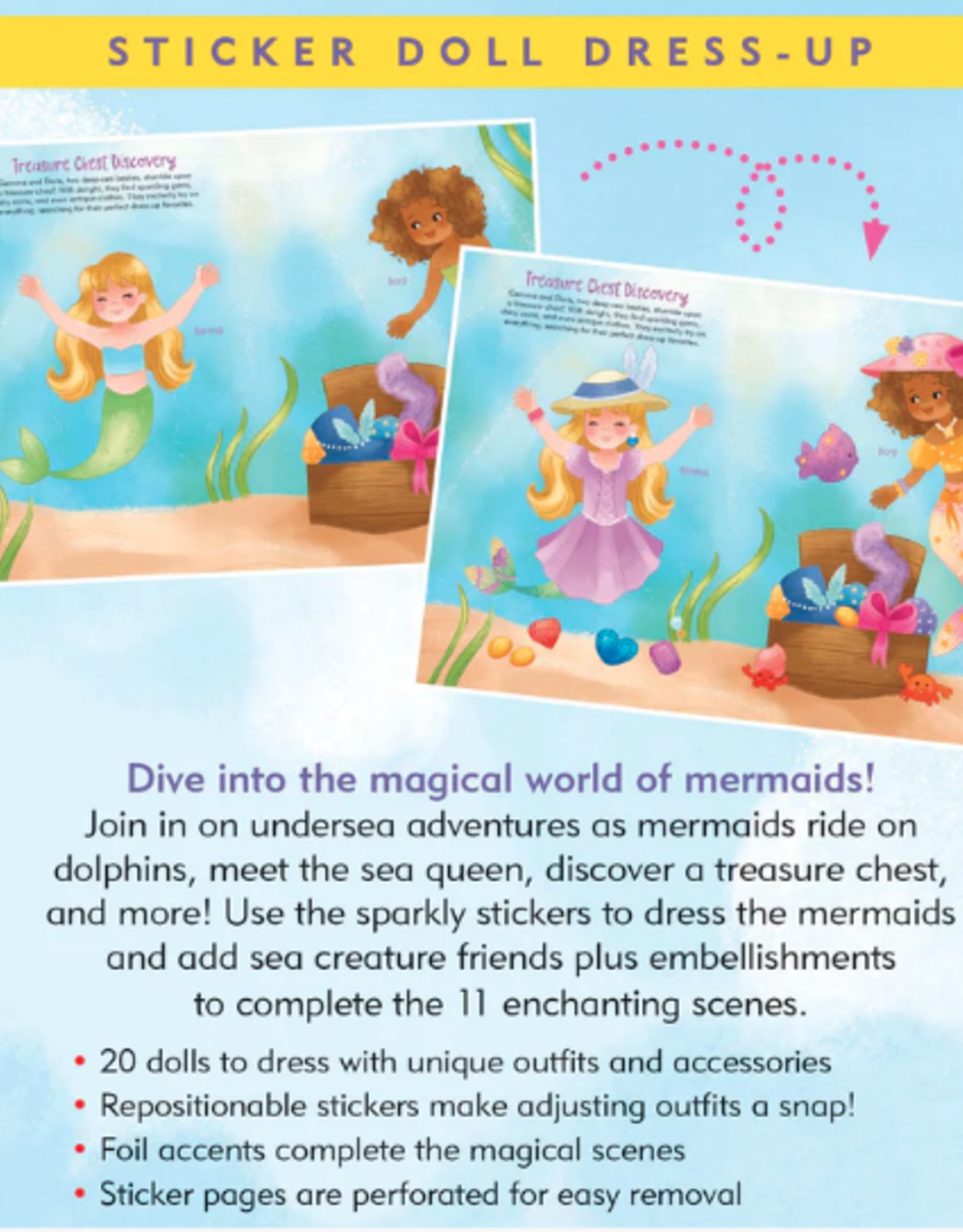 Peter Pauper Press Mermaids Sticker Doll Dress-Up Book
