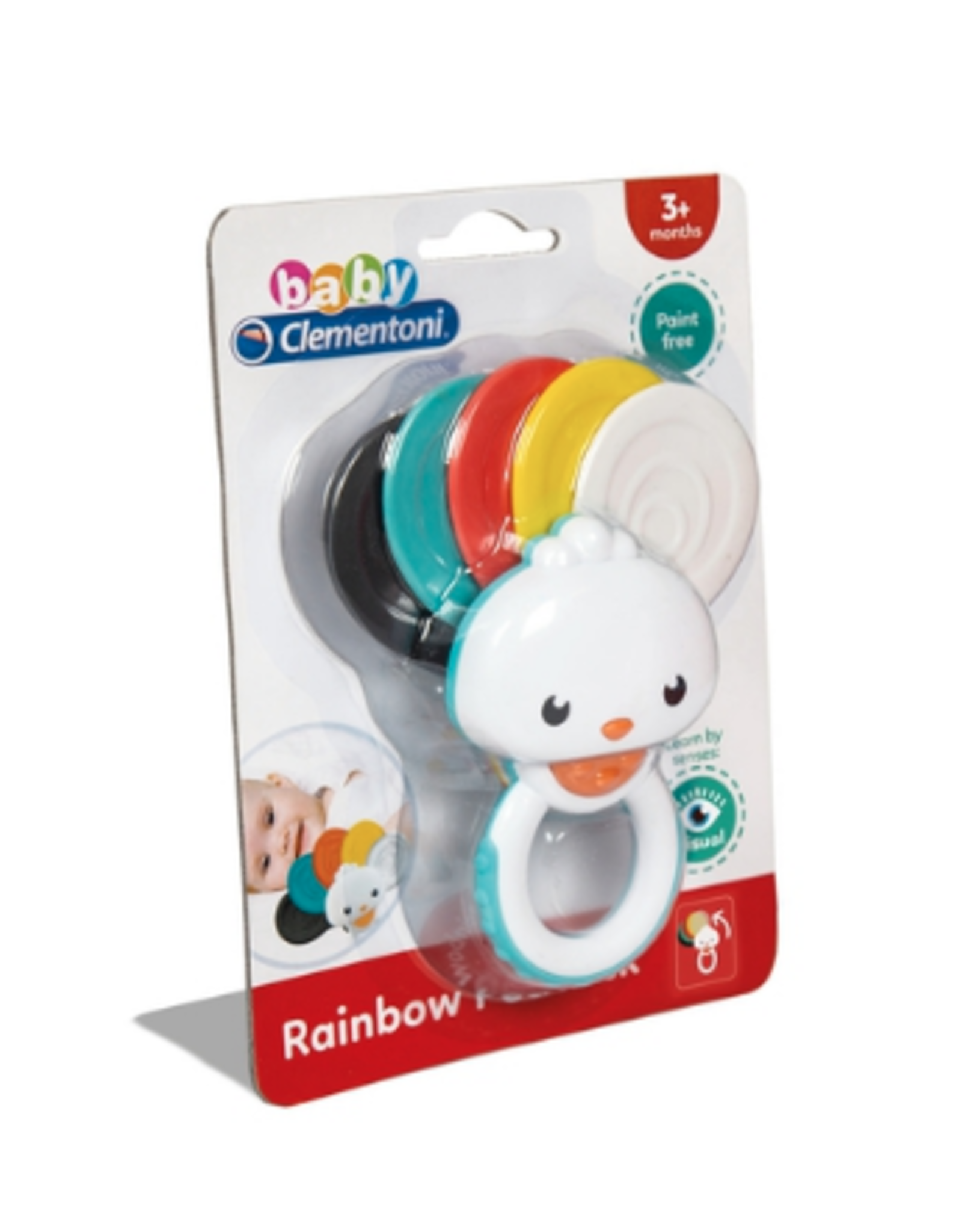 baby Clementoni Rainbow Peacock Rattle